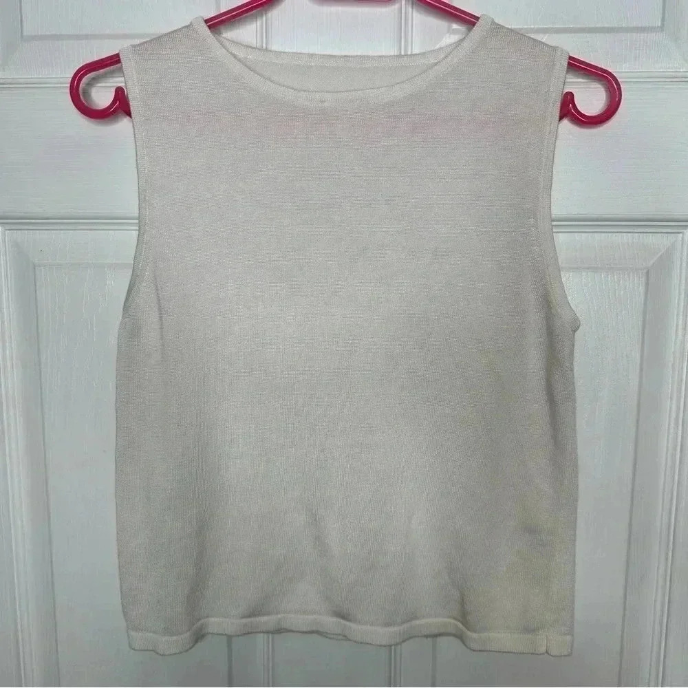 Tank Top Knit White Size Small